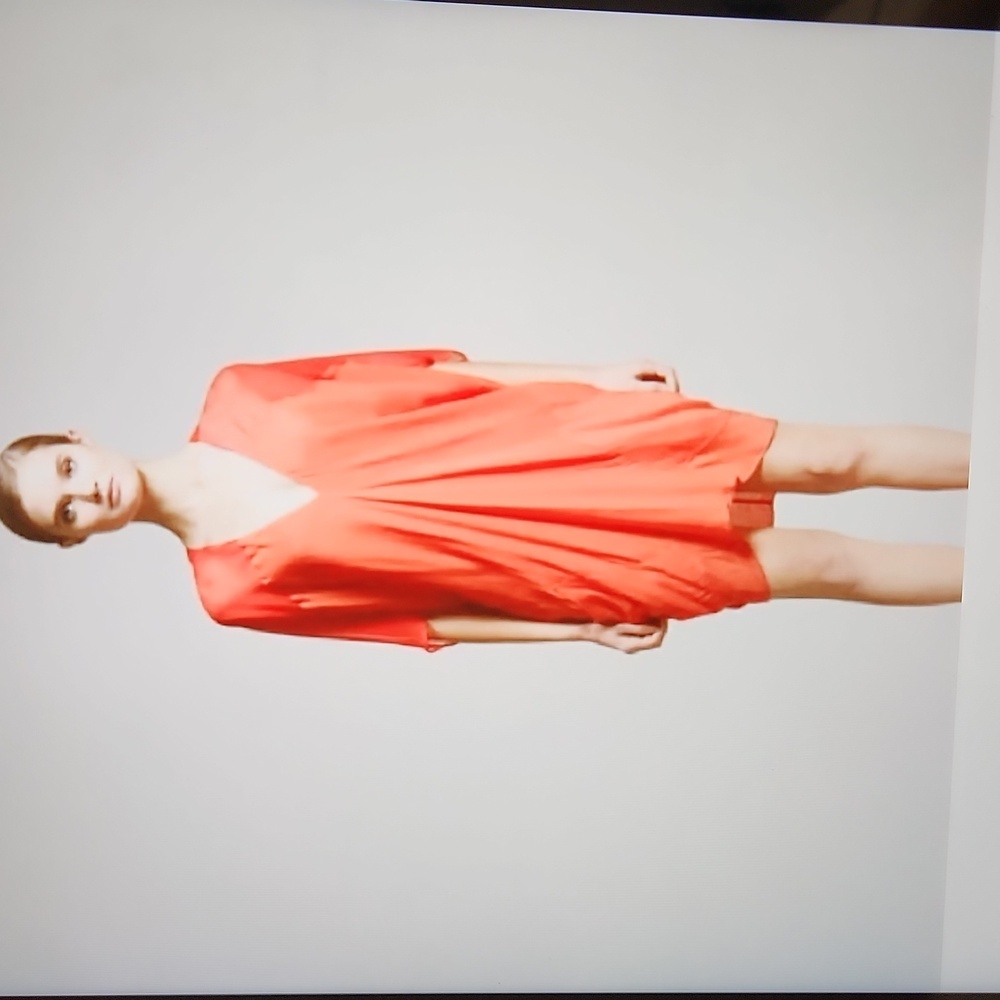 NEW Helmut Lang Oasis Draped Voile Chiffon Dress In Anemone From Holt Renfrew